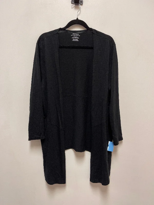 Sweater Cardigan By Chicos In Black, Size: Xl