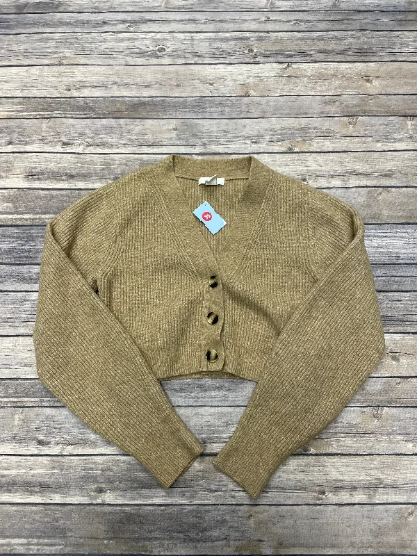 Sweater Cardigan By H&m In Tan, Size: S