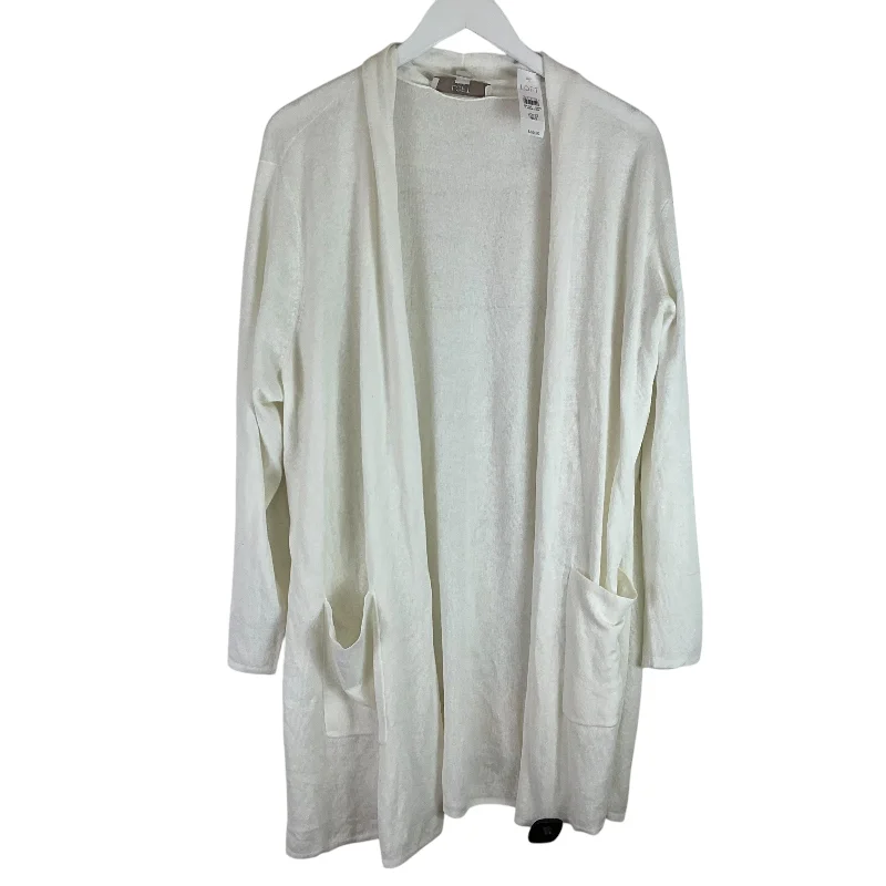 Cardigan By Loft In White, Size: 1x