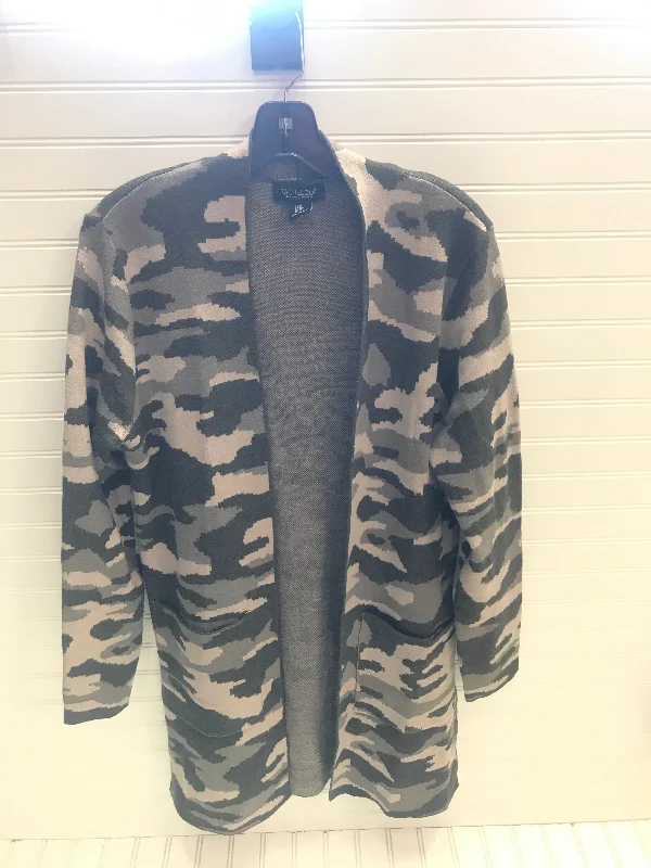 Sweater Cardigan By Rachel Zoe In Camouflage Print, Size: M