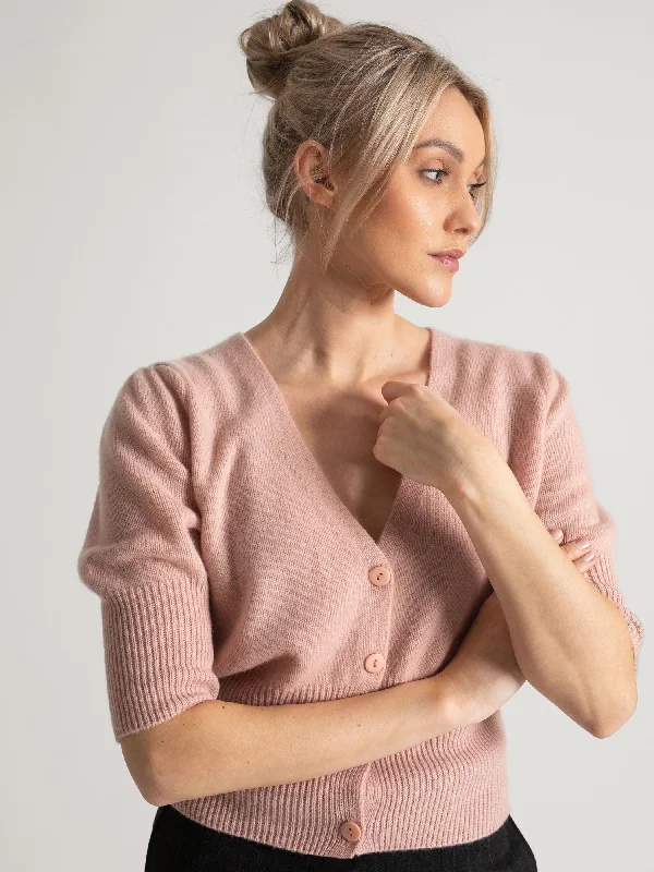 Cashmere cardigan "Grace" - rose glow