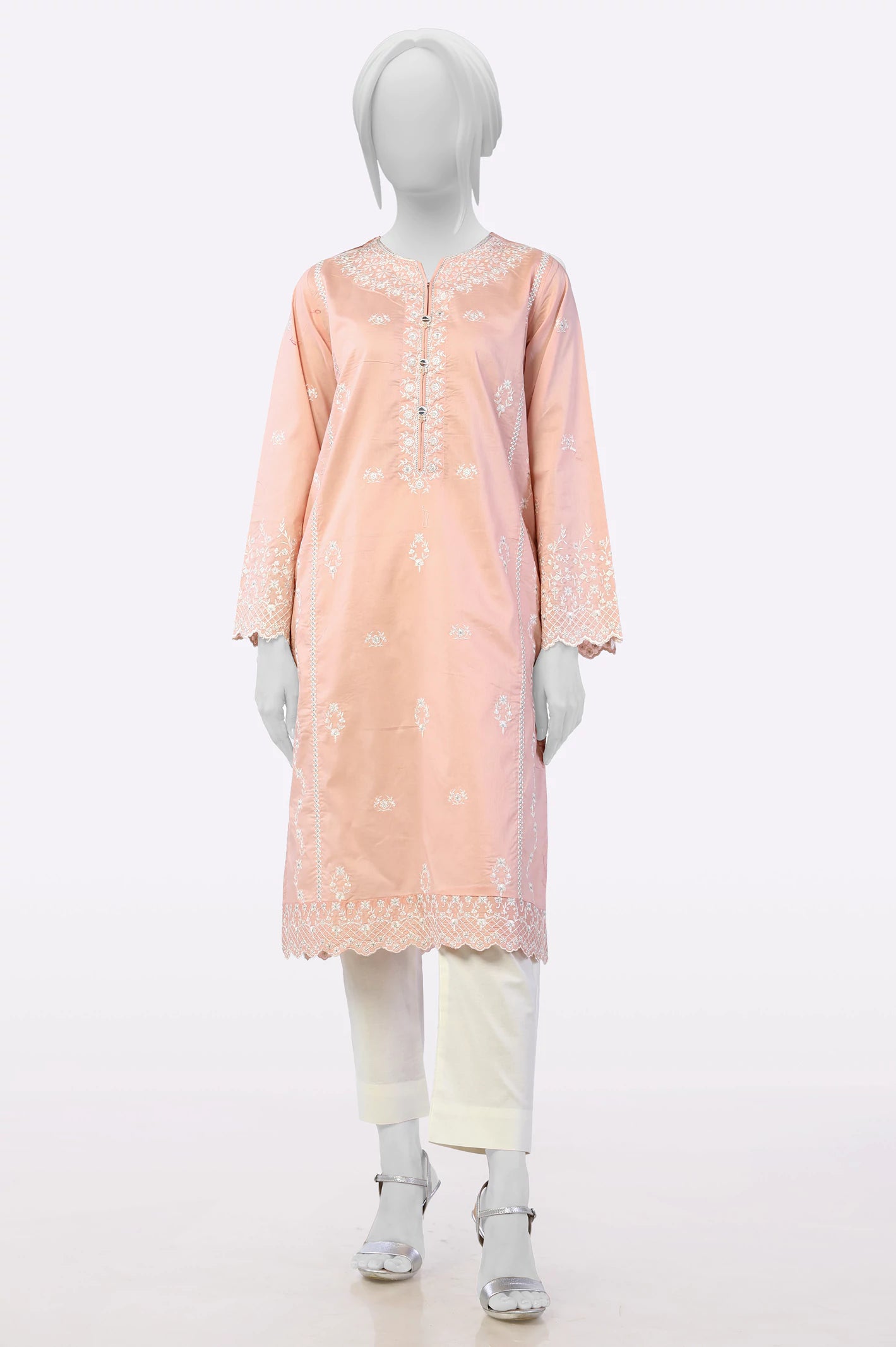 Light Pink Embroidered Kurti