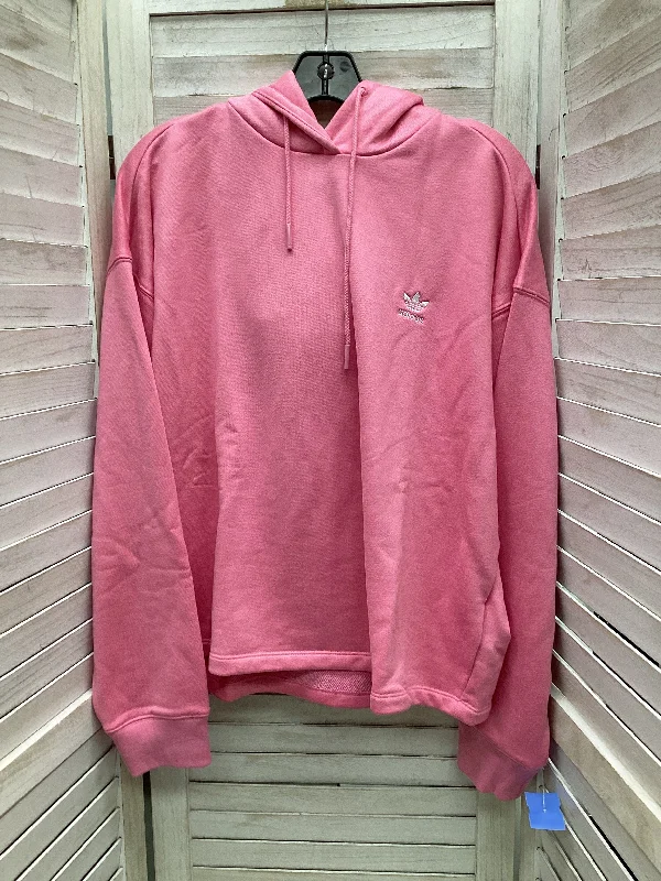 Athletic Sweatshirt Hoodie By Adidas In Pink, Size: Xl