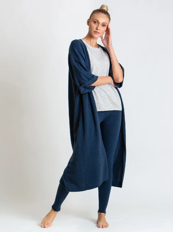 Cashmere cardigan "Kaftan" - mountain blue