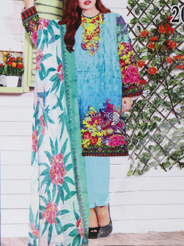 WU1349 3Pcs Unstitched Digital Printed Lawn Suit For Women 39