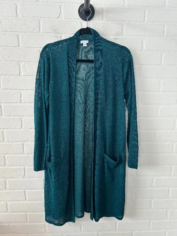 Sweater Cardigan By J. Jill In Teal, Size: M