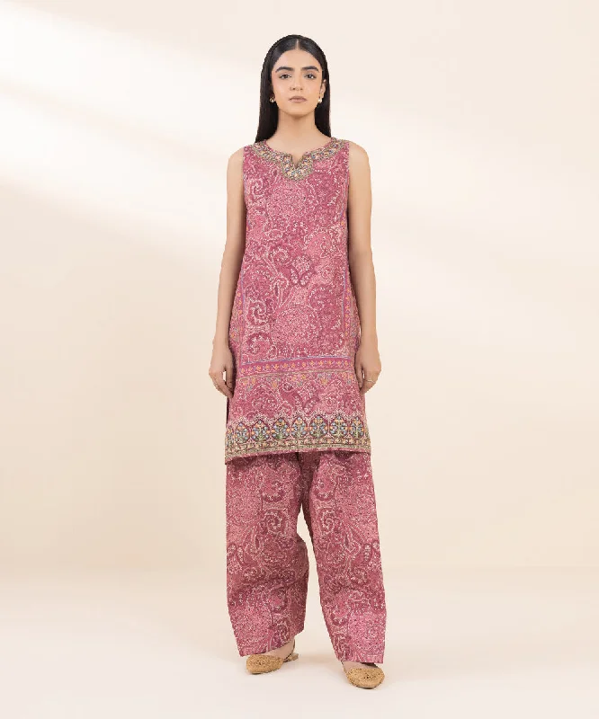 2 Piece - Embroidered Khaddar Suit