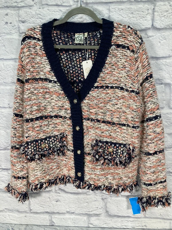 Sweater Cardigan By Clothes Mentor In Blue & Pink, Size: S