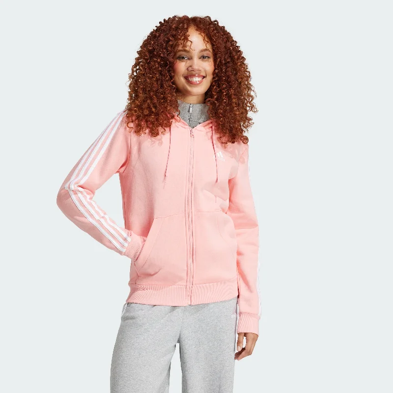 Women's adidas Essentials 3-Stripes Full-Zip Fleece Hoodie