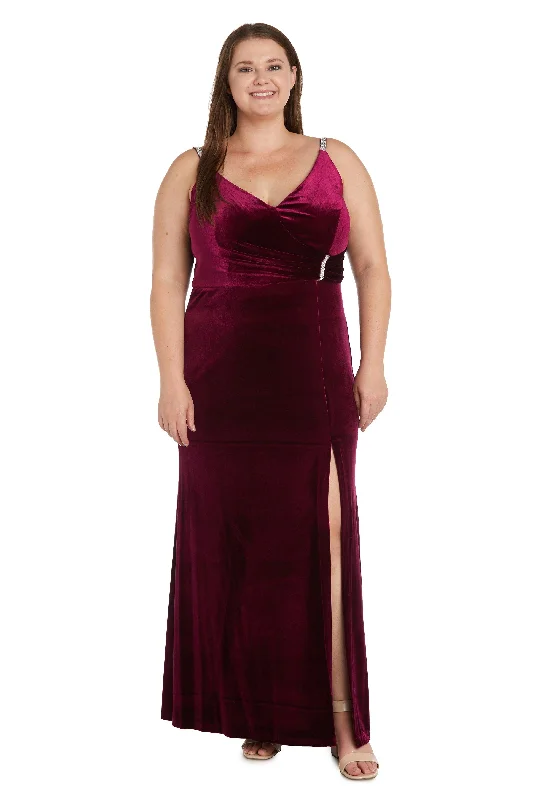 Nightway Long Plus Size Velvet Formal Gown 22093W