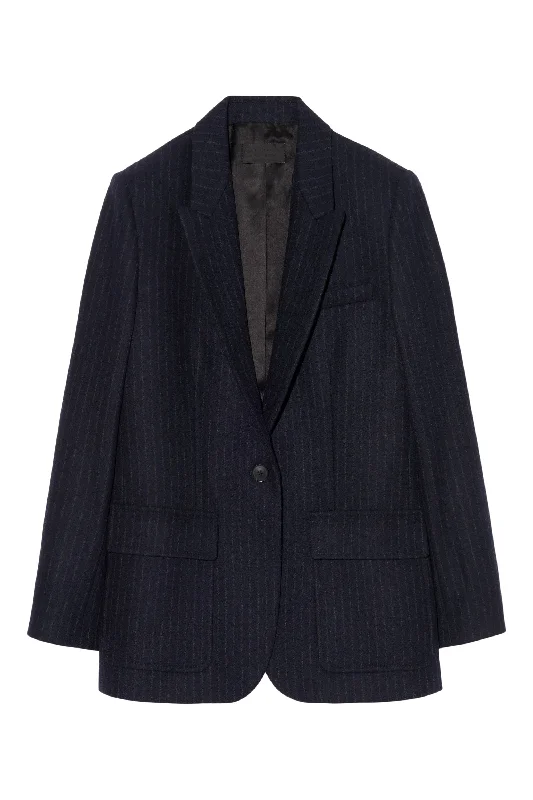 Nili Lotan Brittan Jacket in Midnight Pinstripes