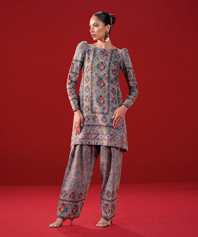 2 Piece - Embroidered Khaddar Suit