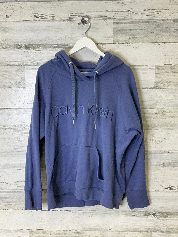 Sweatshirt Hoodie By Calvin Klein Performance In Blue, Size: Xxl