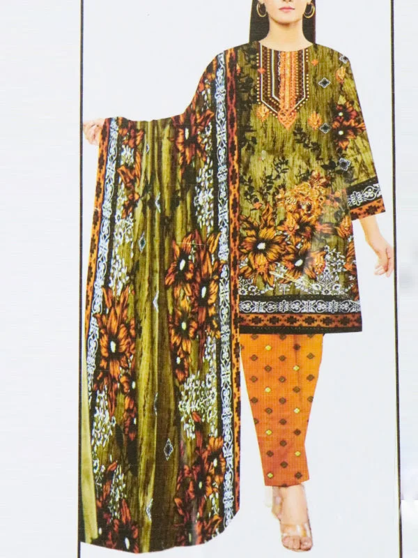 WU22 KB 3Pcs Unstitched Digital Printed Lawn Suit For Women 64