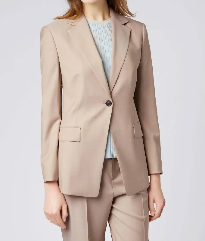 Janera 1 Virgin Wool Blazer In Beige