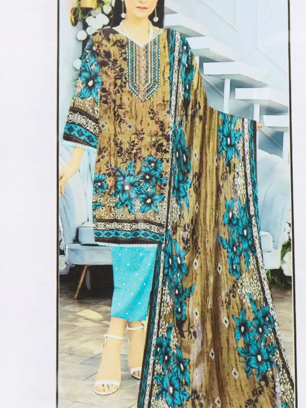 WU29 3Pcs Unstitched Digital Printed Lawn Suit For Women 71