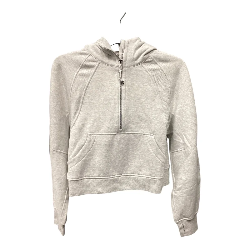 Athletic Sweatshirt Hoodie By Lululemon In Grey, Size: Xs