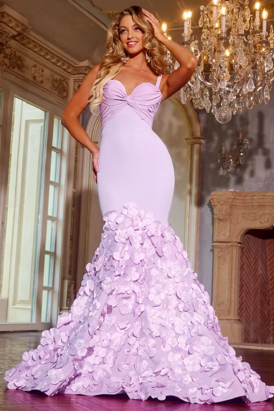 Jovani D5309 Floral Long Formal Mermaid Prom Dress