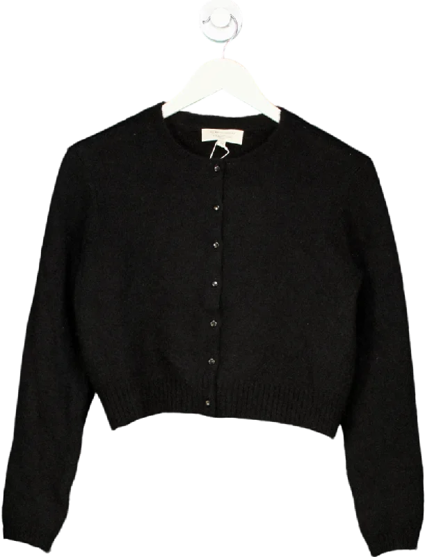 Sezane Black Leonora Kid Mohair / Merino Wool Blend Cardigan  UK L