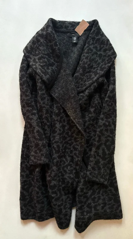 Sweater Cardigan By Adrienne Vittadini In Animal Print, Size: Xs