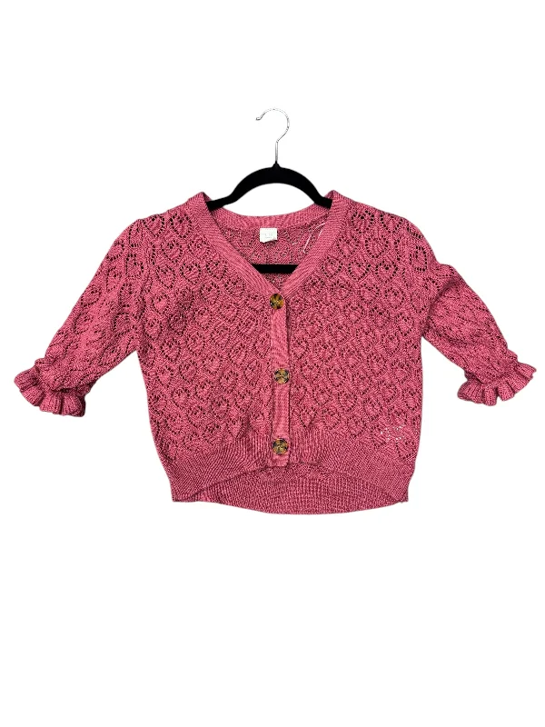 Cardigan By Clothes Mentor In Pink, Size: Xl