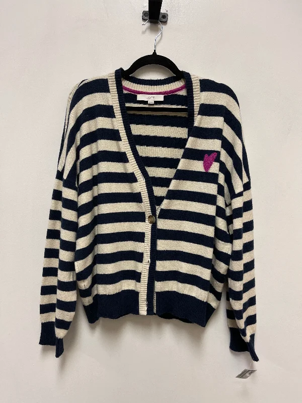 Sweater Cardigan By Loft In Navy, Size: 2x