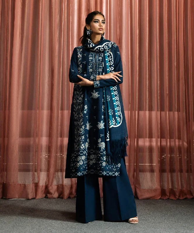 3 Piece - Embroidered Cotton Jacquard Suit