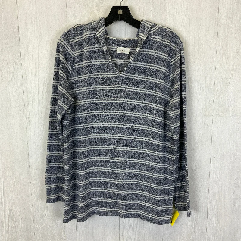 Sweatshirt Hoodie By Lou And Grey In Blue & White, Size: M