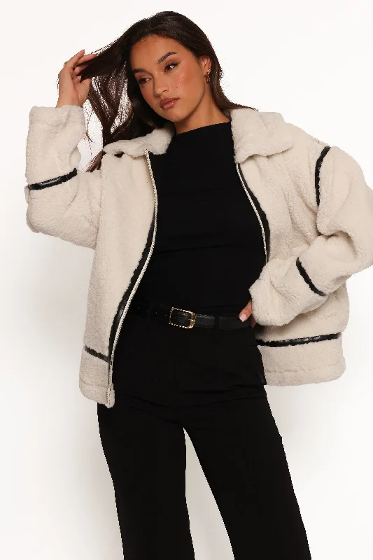 Ricki Faux Sherling Jacket - White