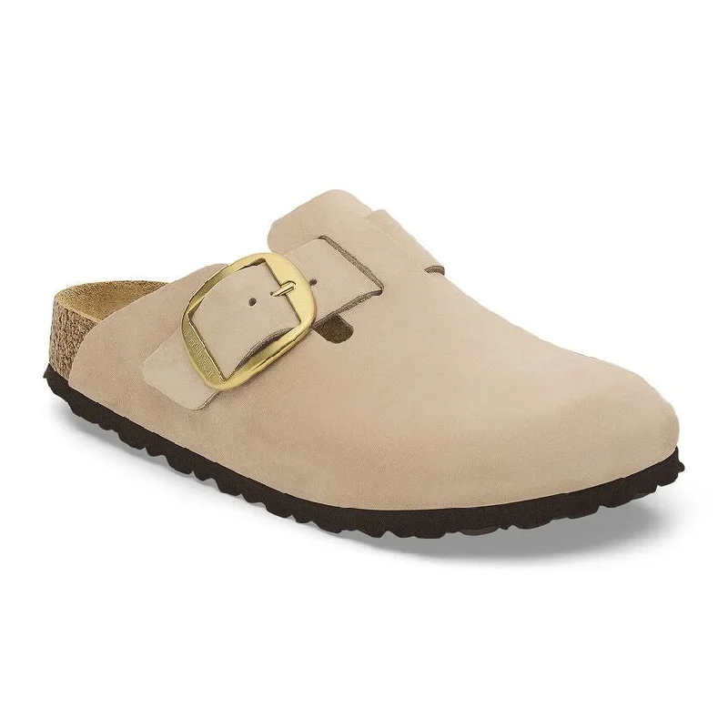 Birkenstock Boston Big Buckle Nubuck (Regular) - Sandcastle