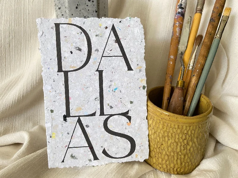 Dallas Print on Handmade Recycled Paper