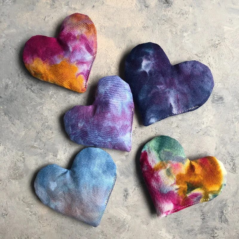 Hand Dyed and Sewn Lavender Heart Sachets