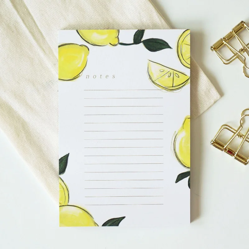 Lemon Pattern Lined Notepad