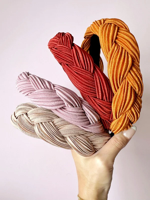 Thick Satin Braided Headbands