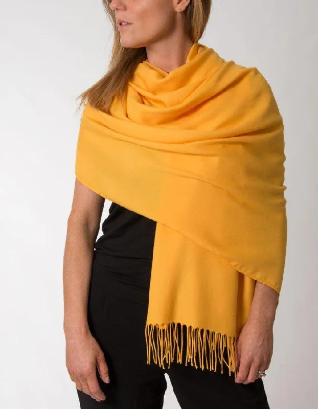 Amber Yellow Pashmina Shawl Wrap Scarf