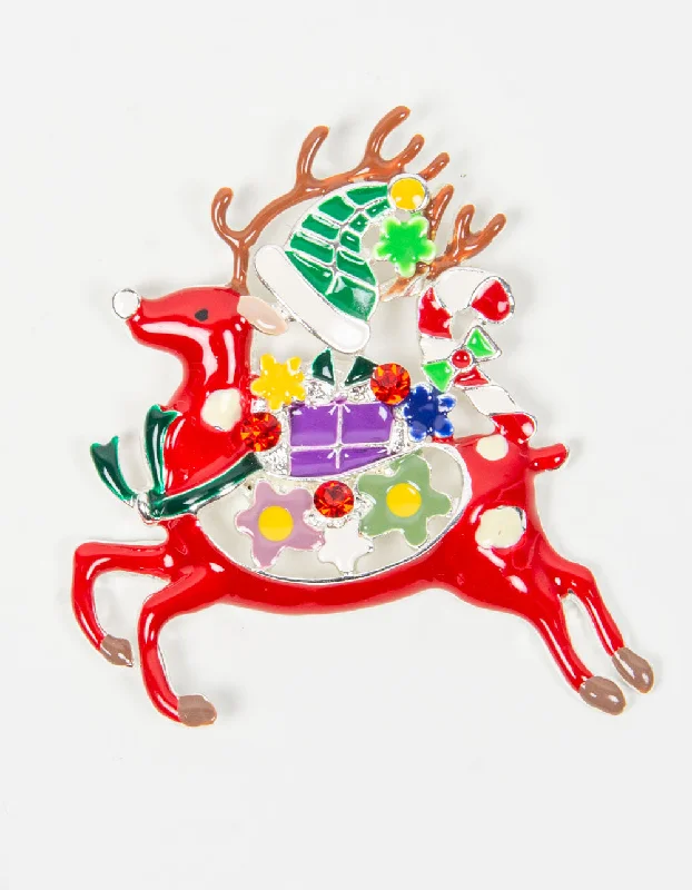 Brooch | Reindeer  | Red