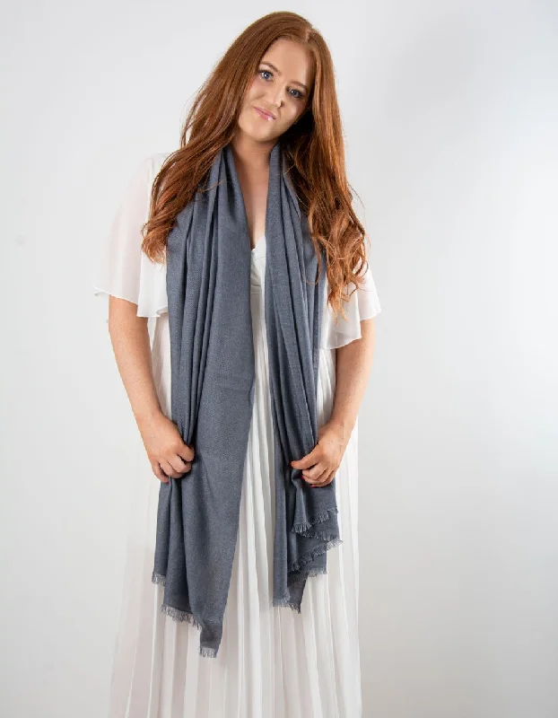 Dark Grey Cashmere Pashmina