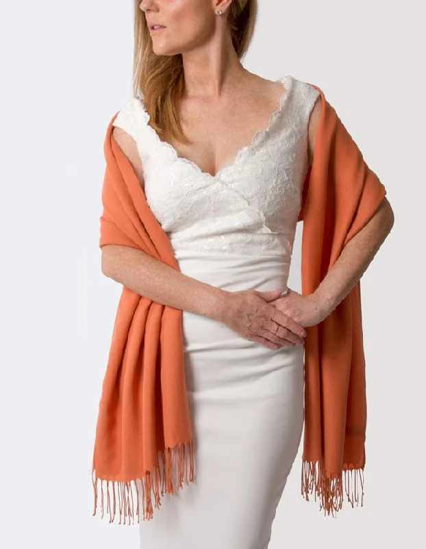 Pumpkin Orange Wedding Pashmina