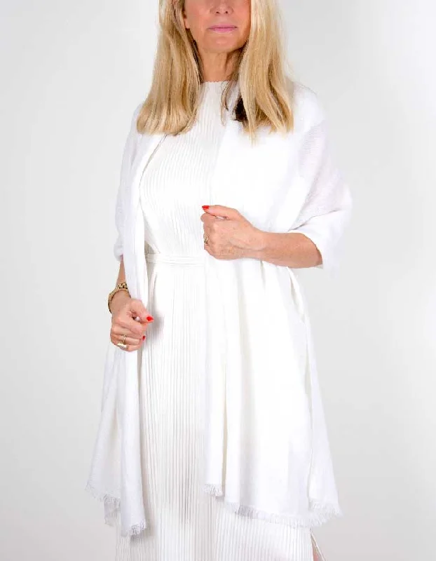 Natural White Cashmere Pashmina