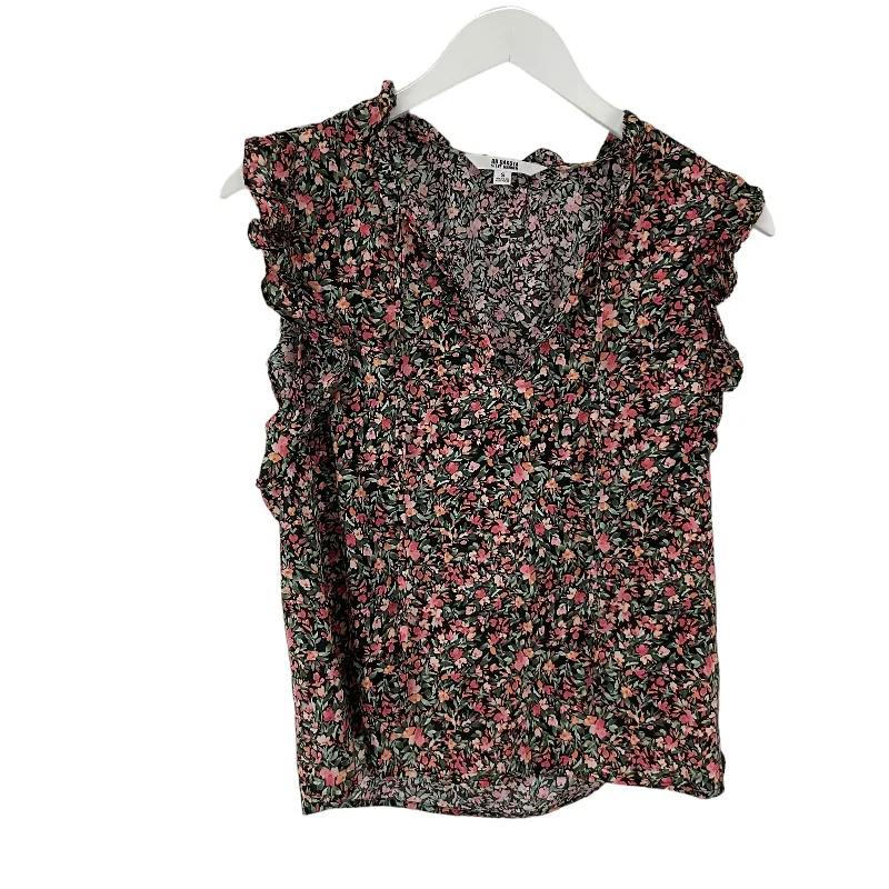 Floral Print Top Short Sleeve Steve Madden, Size S