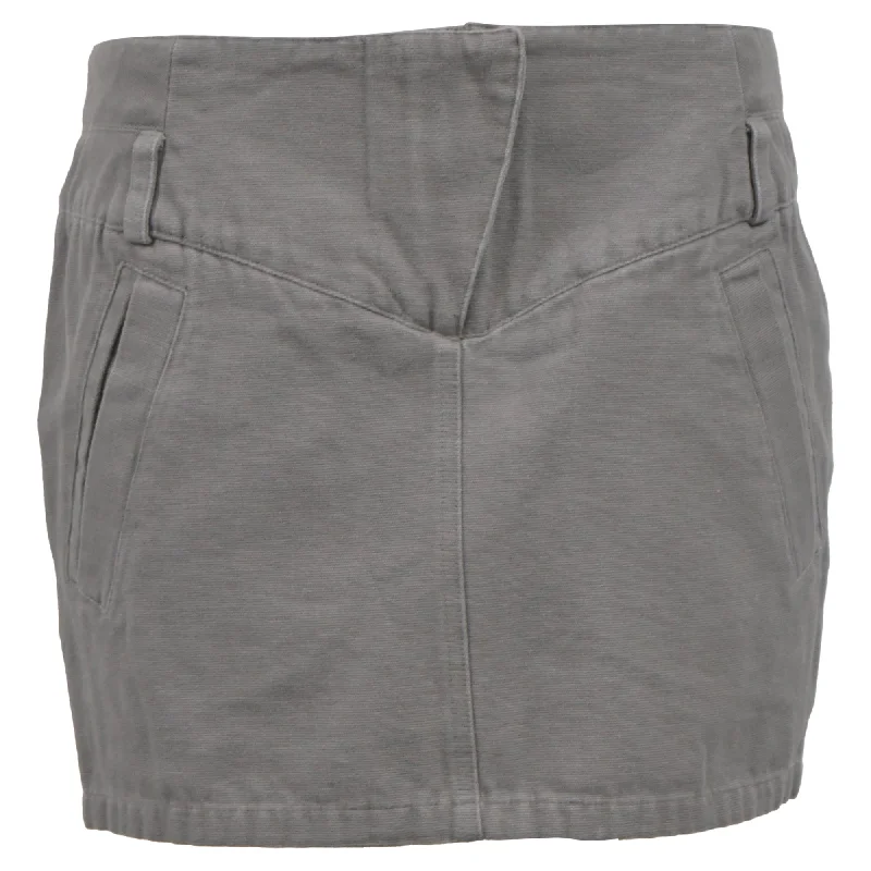 IRO Mini Pencil Skirt in Grey Cotton