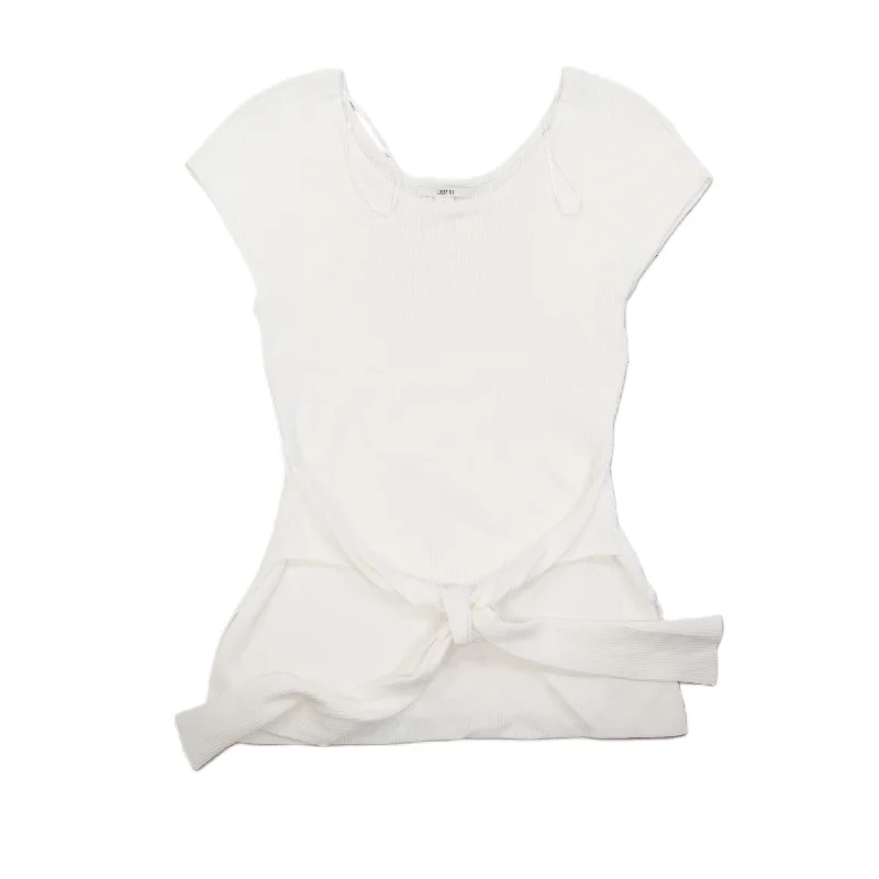 Ivory Top Short Sleeve By Bar Iii, Size: S