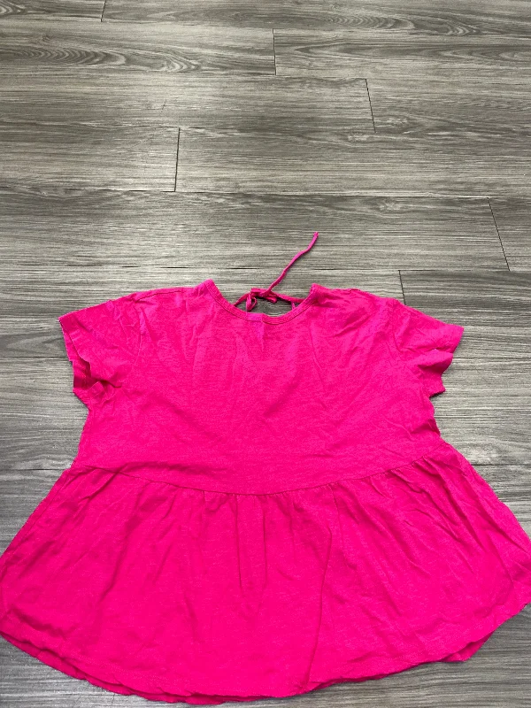 Pink Top Short Sleeve Time And Tru, Size Xl