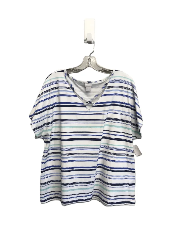 Striped Pattern Top Short Sleeve By Chicos, Size: Xl