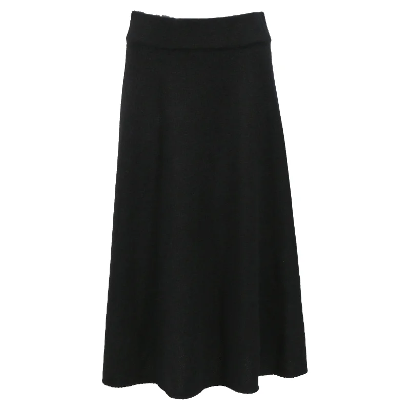 The Row Midi Skirt in Black Cashmere