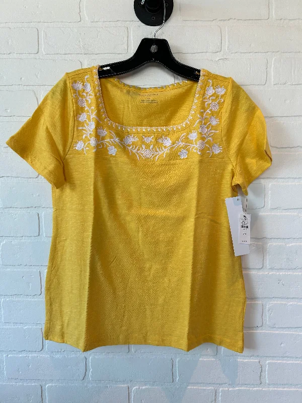 Yellow Top Short Sleeve Basic Talbots, Size M