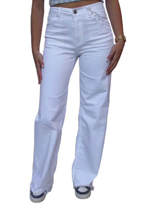 Eleanor High Rise Wide Leg Jeans In White