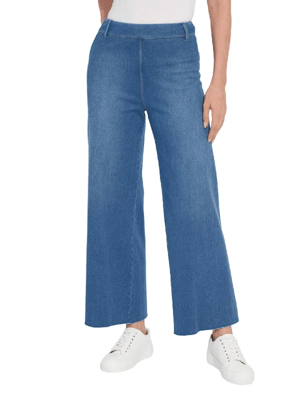 Erin Wide Leg Denim Jeans In Mid Wash