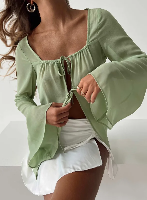 Avona Long Sleeve Top Green