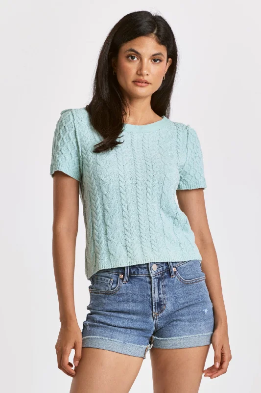 Dear John Cable Knit Short Sleeve Sweater Top